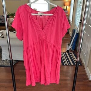 Universal Thread Pink Relaxed Tunic with Short Sleeves